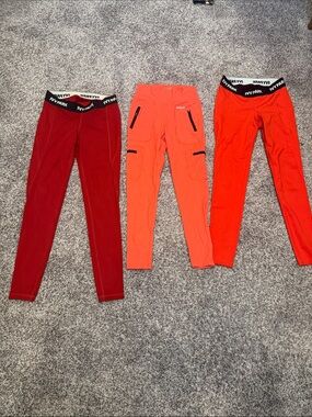 Women’s ' Trio of Red and Coral Active Leggings